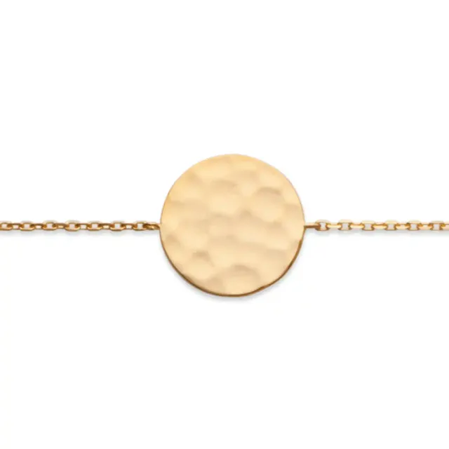 Oriana France bracelet cercle martele plaque or fin