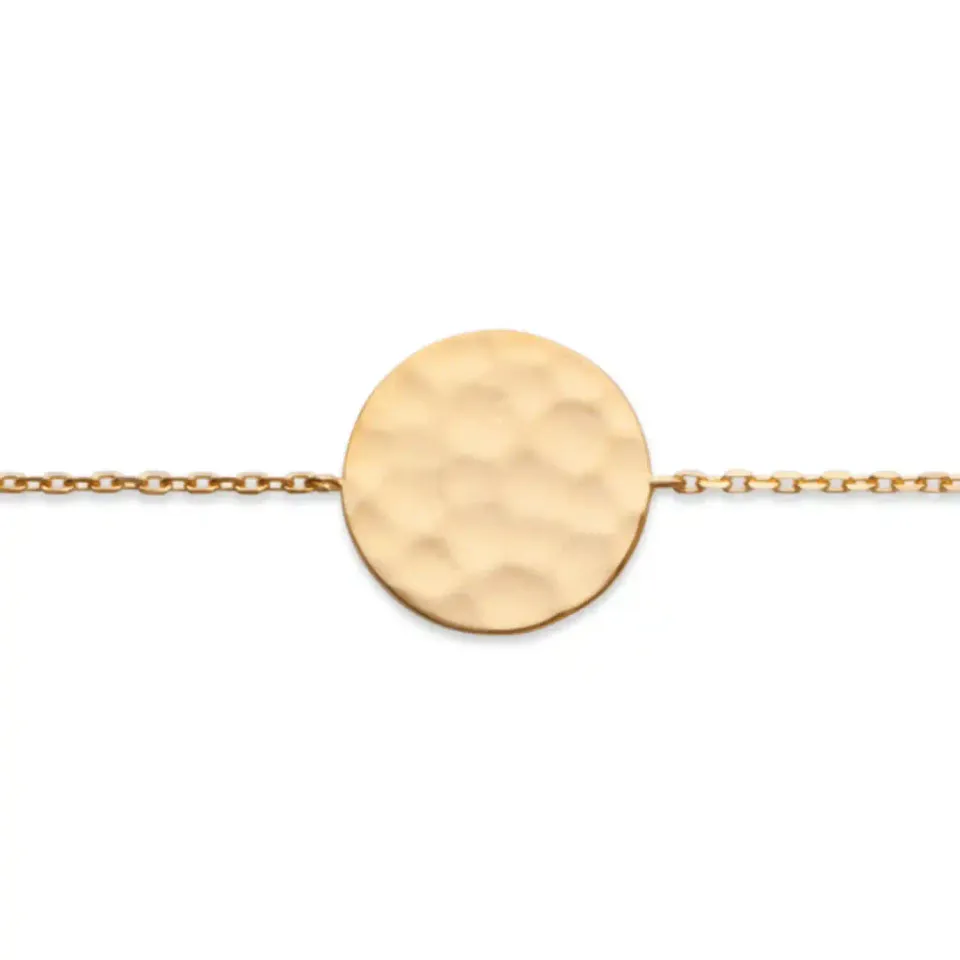 Oriana France bracelet cercle martele plaque or fin