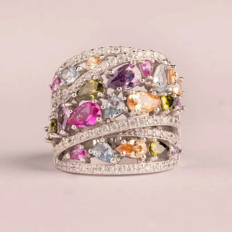 Ultima Edizione Intreccio Multicolor bague tressée