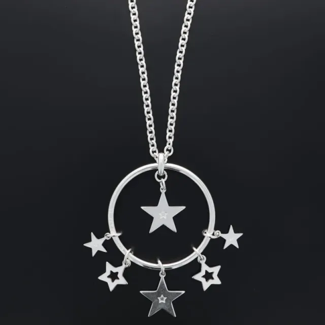 Secret de Cuir N°918 sautoir multi-breloques plaqué argent