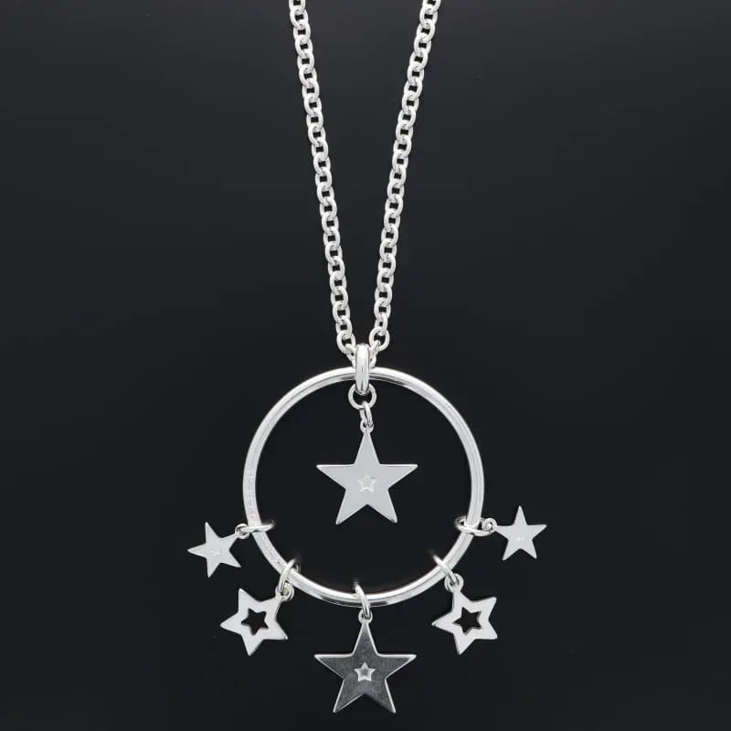 Secret de Cuir N°918 sautoir multi-breloques plaqué argent