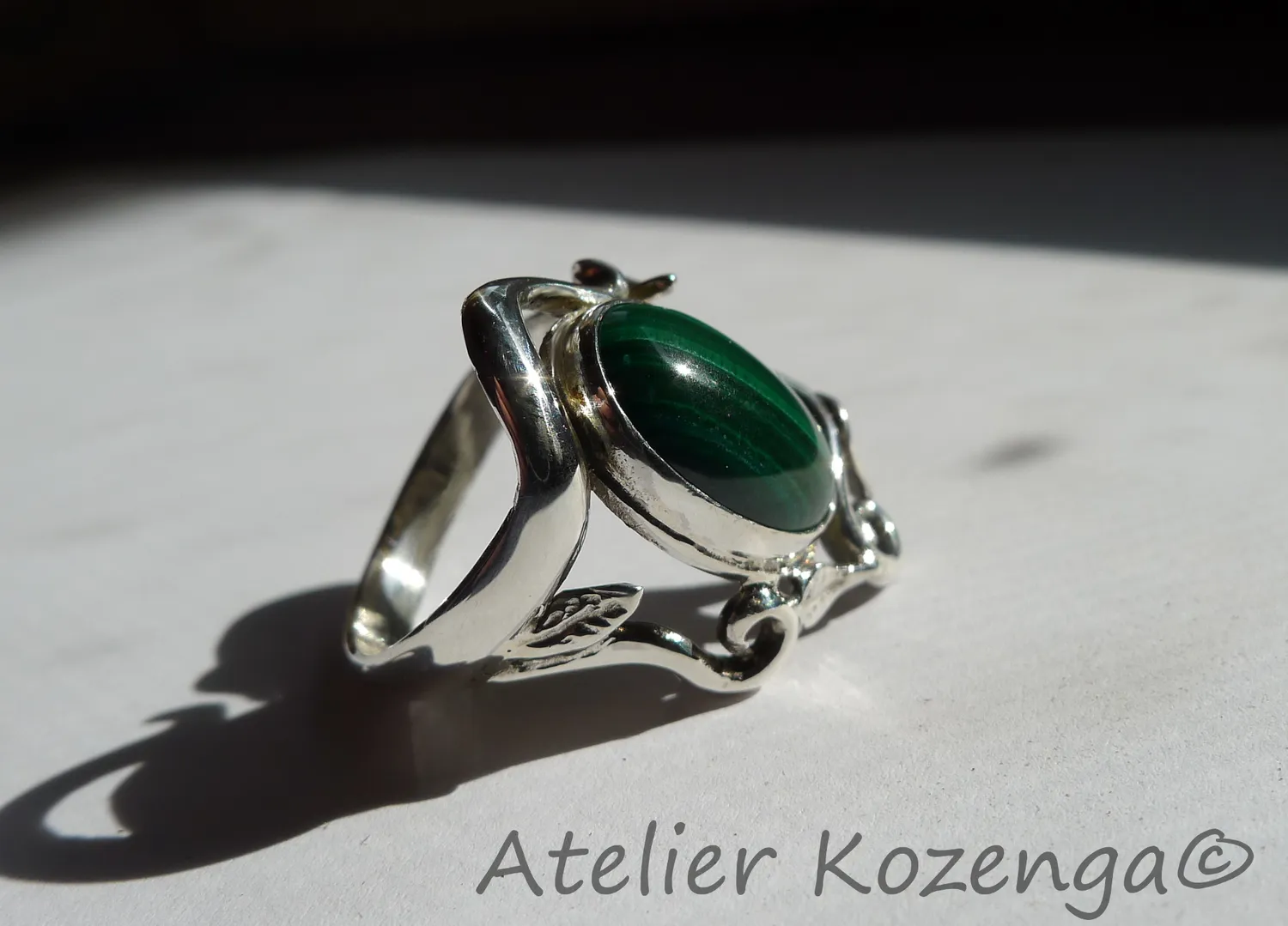 L'Atelier Kozenga Malachite bague argent 950