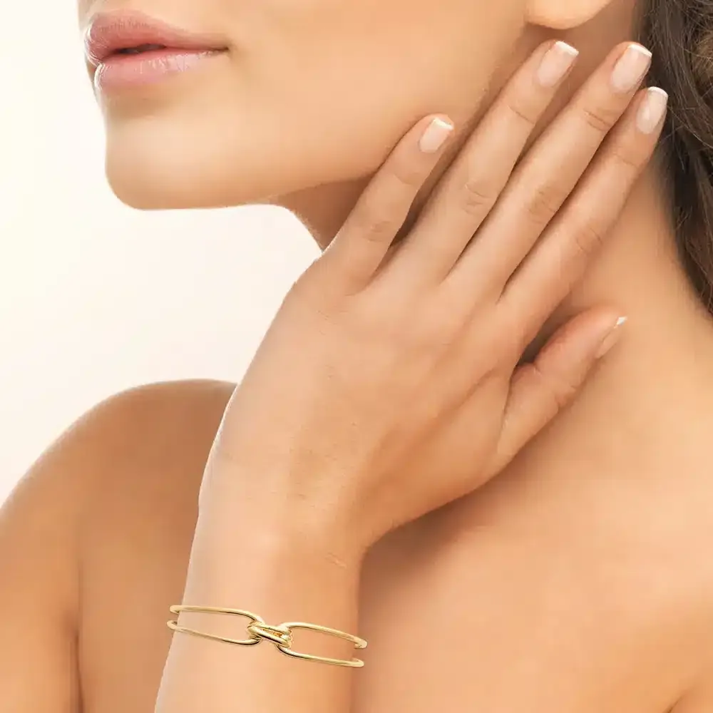 Oriana France Bobine bracelet jonc plaqué or
