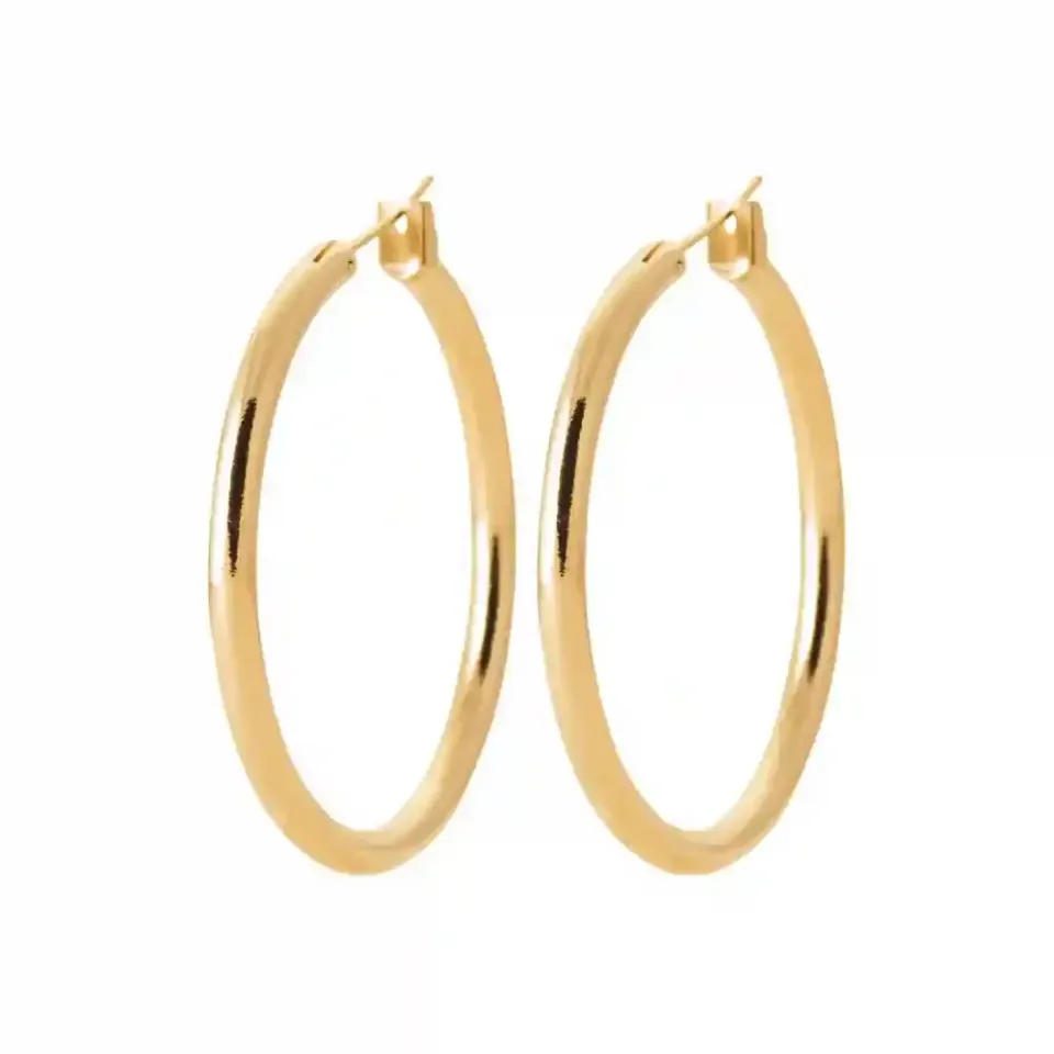 Oriana France Créoles 40 mm boucles d'oreilles plaqué or