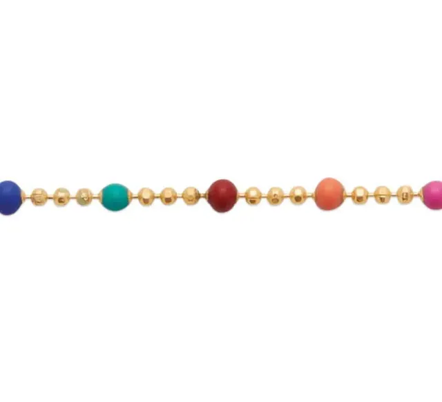 Oriana France bracelet perles laque multicolores plaqué or