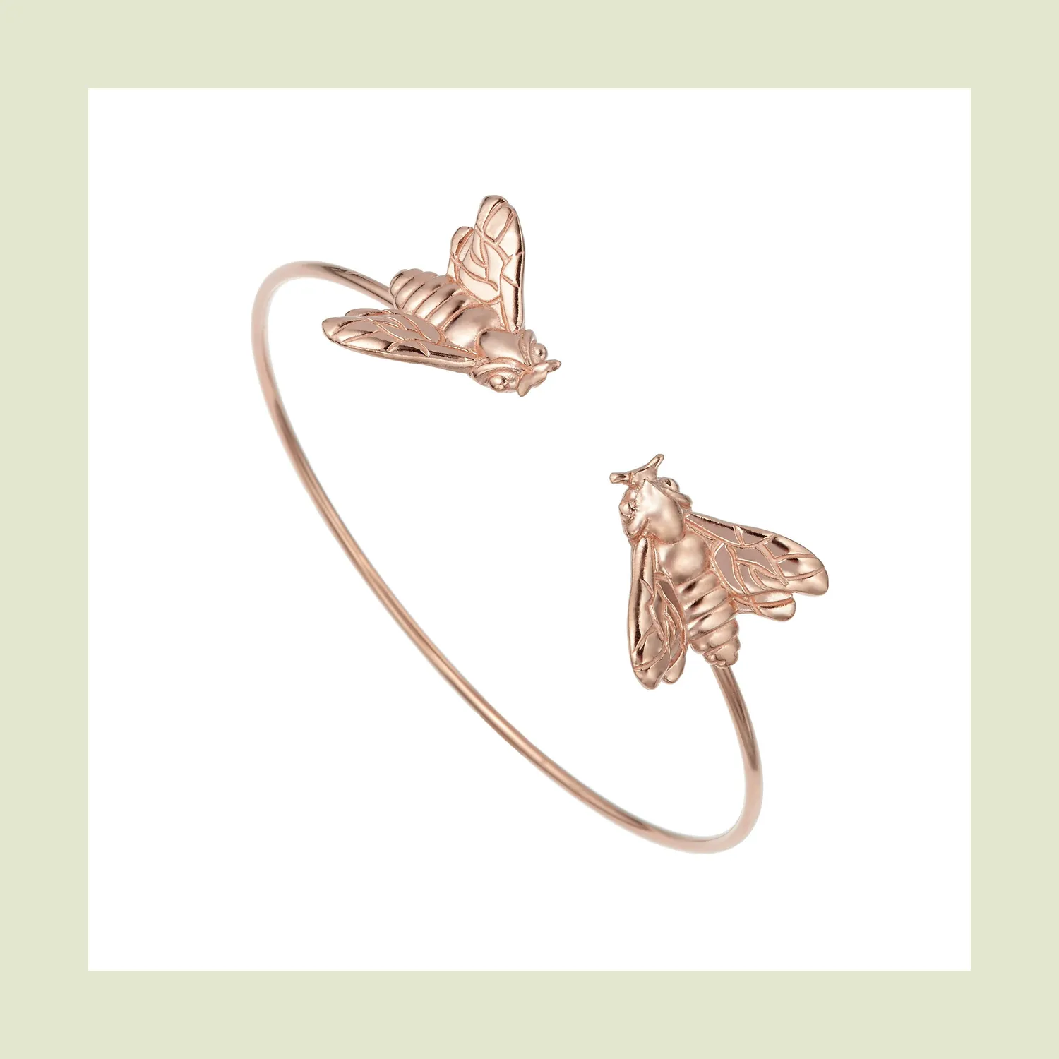 Lorella Tamberi Canal Bee Queen bracelet deux abeilles doré rose