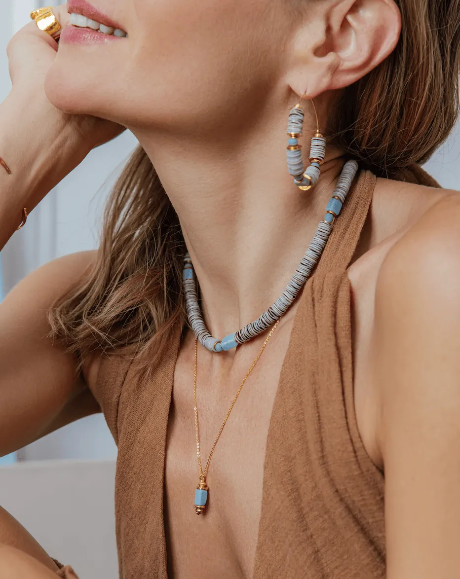 Elise Tsikis Alika collier bleu