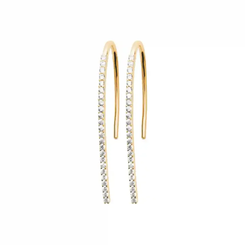 Oriana France ligne de lumière boucles plaqué or zircon
