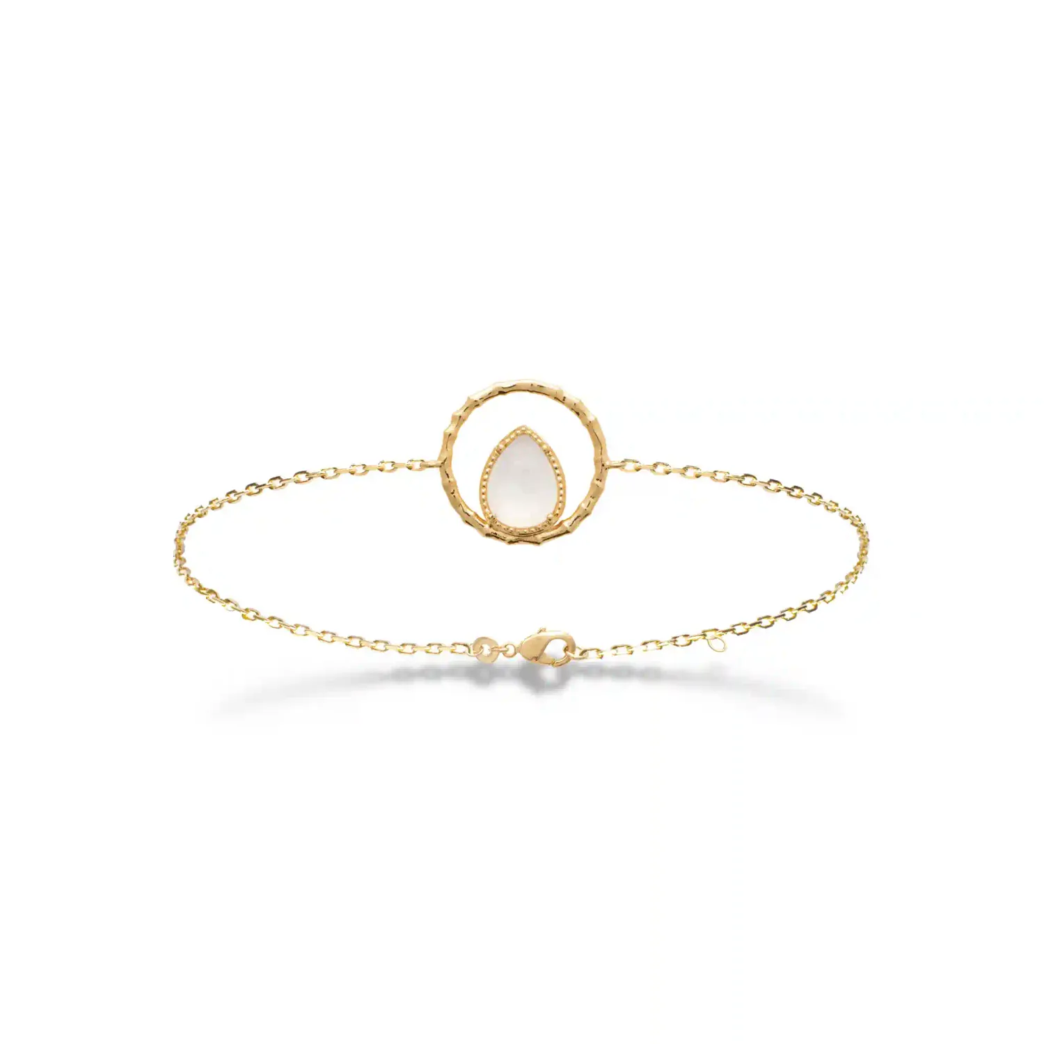 Oriana France bracelet pierre de lune goutte plaqué or