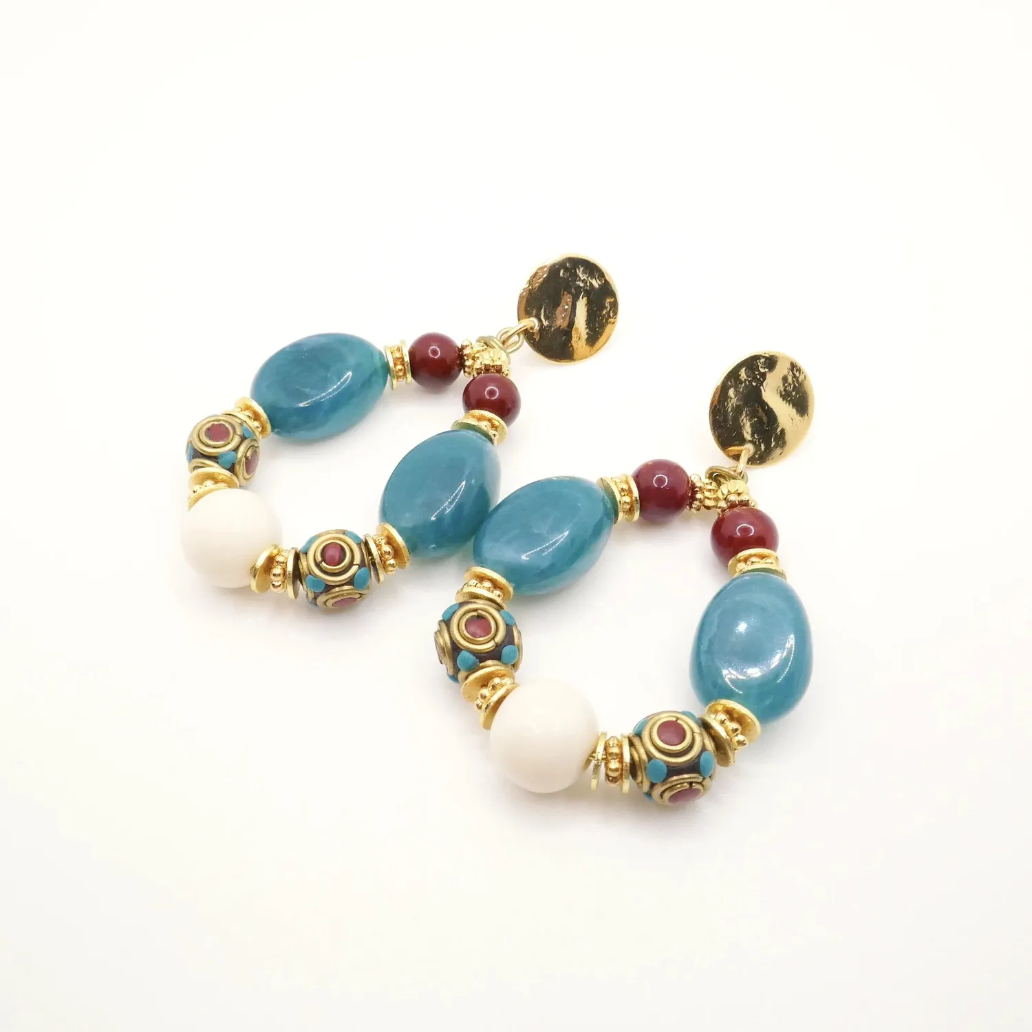 Cloralys Esmée boucles d’oreilles bleues 6,5 cm