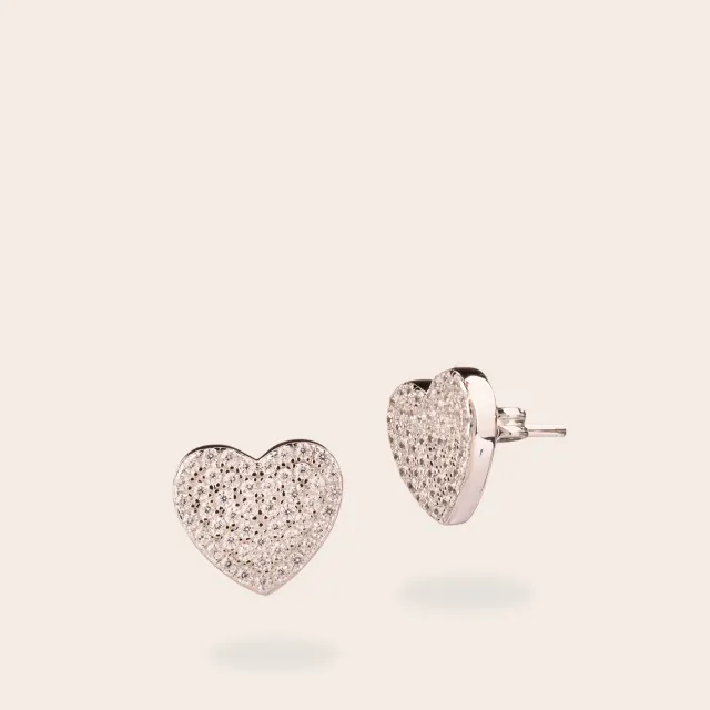 Ultima Edizione Cuore Pavé boucles d'oreilles cœur zircons
