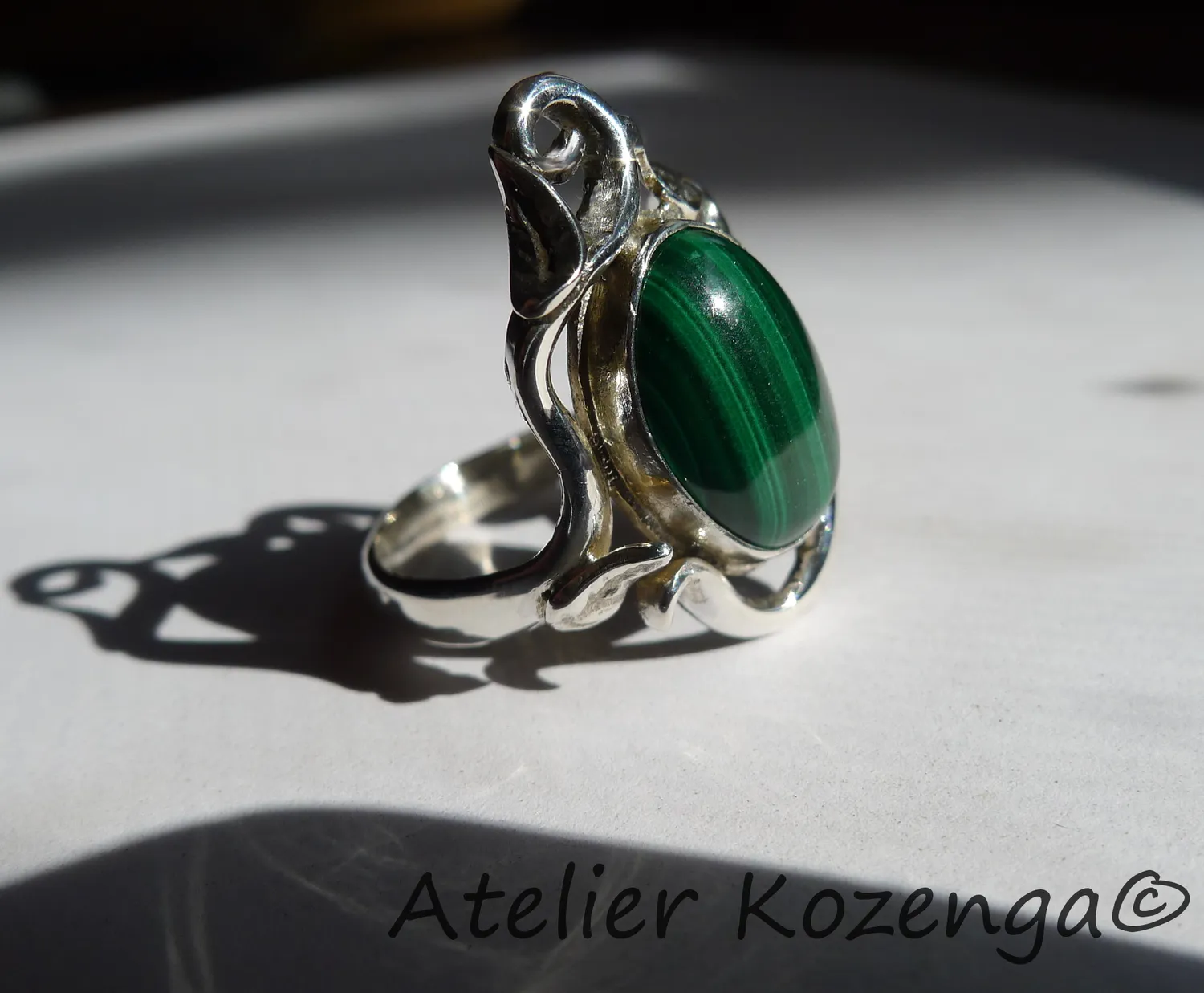 L'Atelier Kozenga Malachite bague argent 950