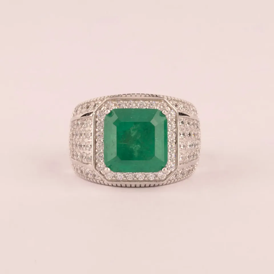Ultima Edizione bague pavé zircone octogonale colorée