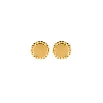 Oriana France pastilles bordure perlée boucles d’oreilles plaqué or