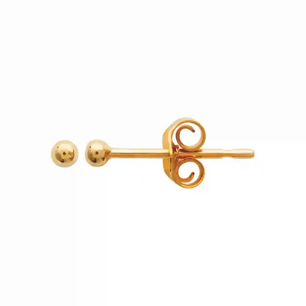 Oriana France boule 2 mm boucles d'oreilles plaqué or hypoallergénique