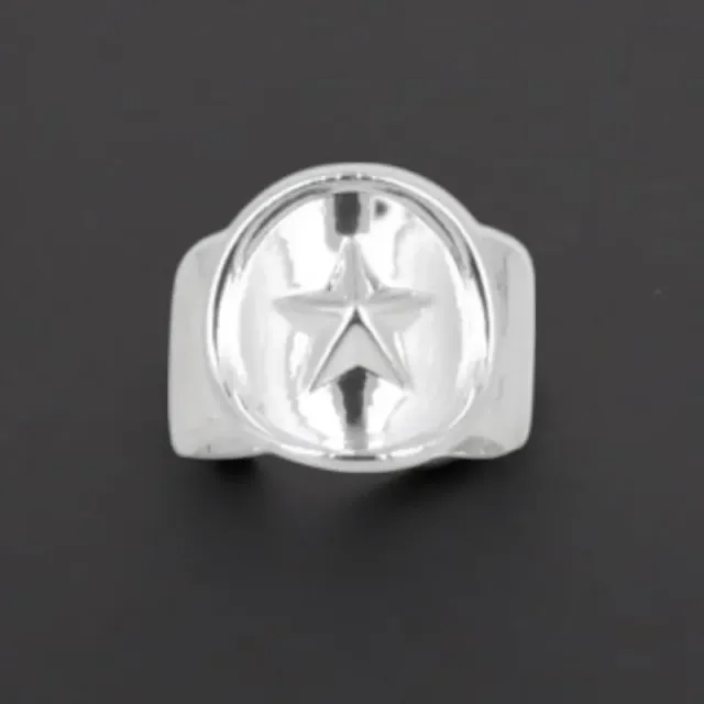 Secret de Cuir N°410 bague étoile relief réglable