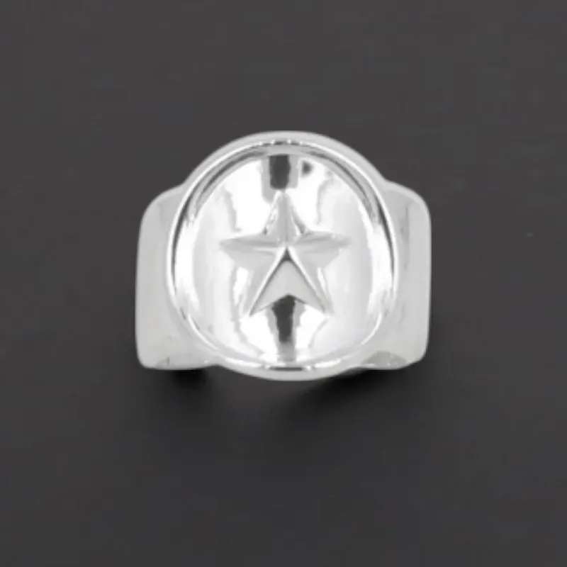 Secret de Cuir N°410 bague étoile relief réglable