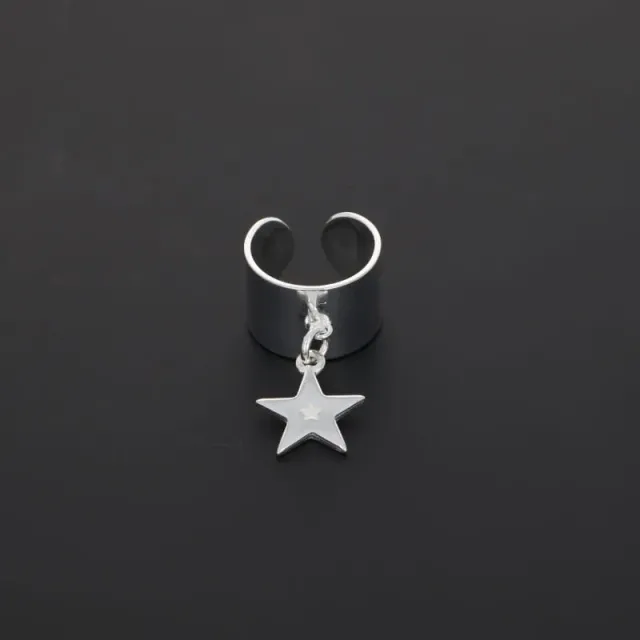 Secret de Cuir N°716 bague étoile argentée pampille