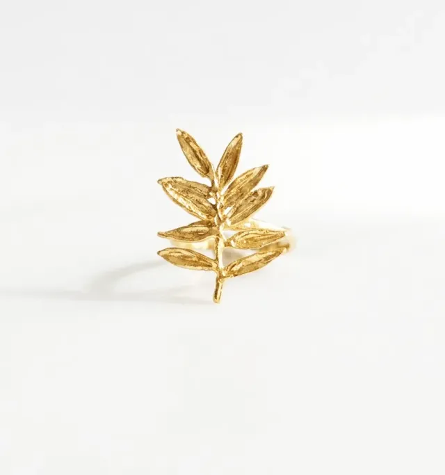 Elise Tsikis Manisa bague feuille olivier ajustable