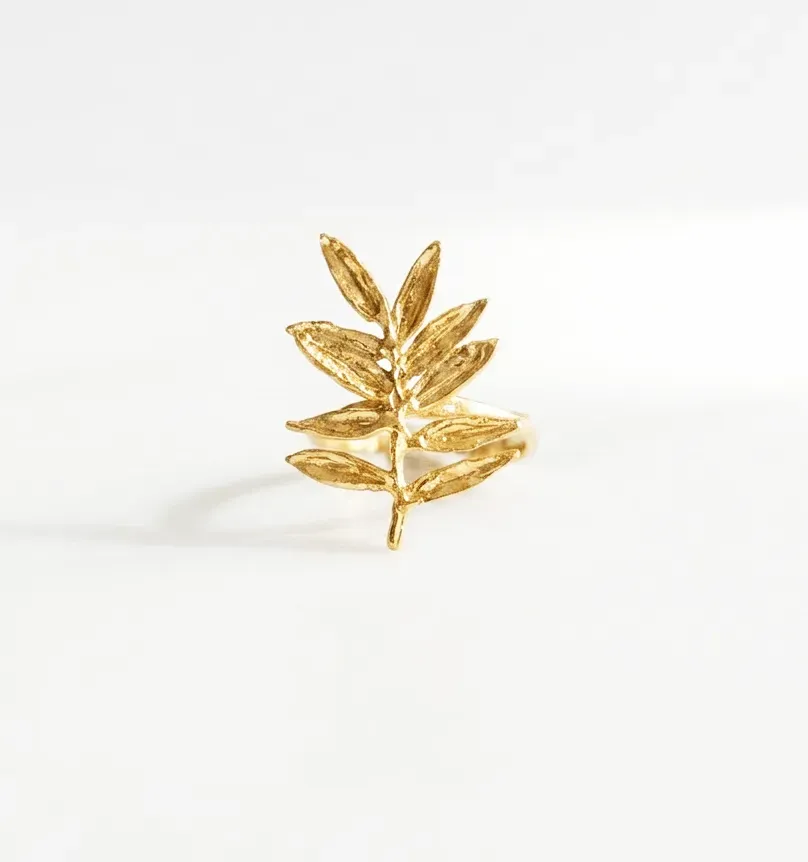 Elise Tsikis Manisa bague feuille olivier ajustable