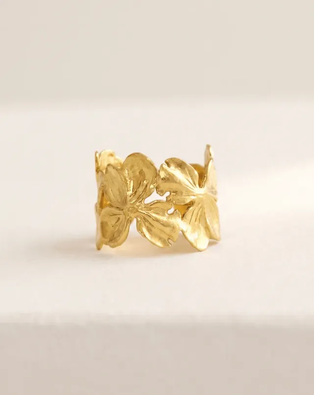 Elise Tsikis Zagora bague réglable dorée fleur