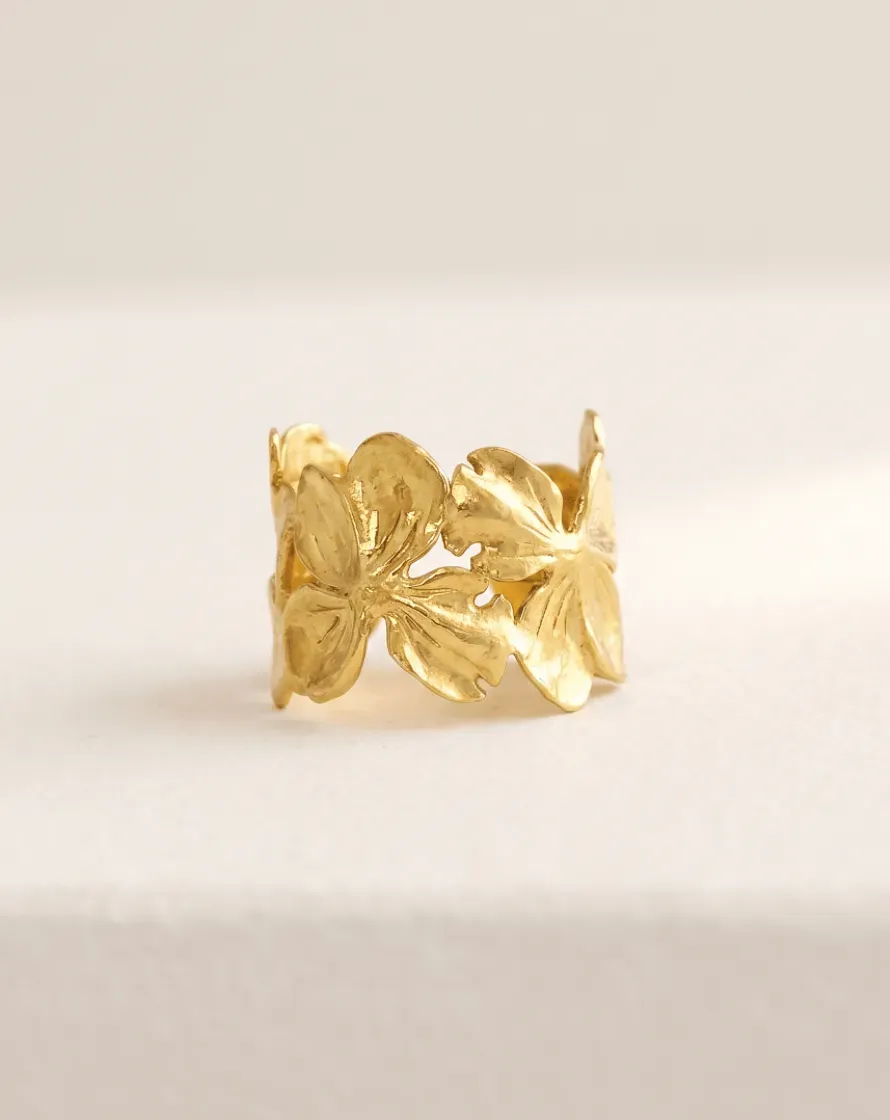Elise Tsikis Zagora bague réglable dorée fleur