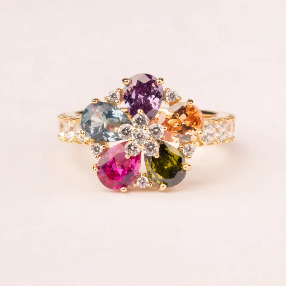 Ultima Edizione Daisy Flower bague multicolore