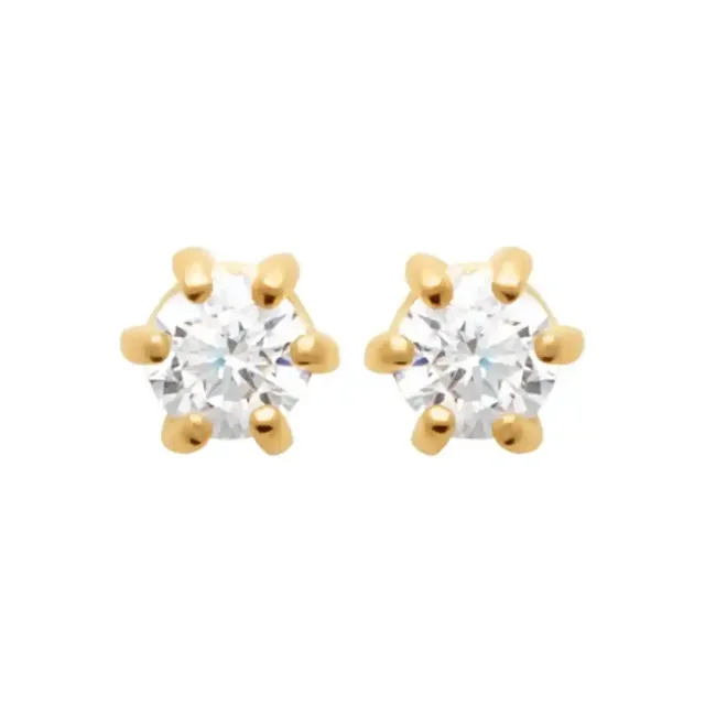 Oriana France puces d'oreilles zircon plaqué or solitaire