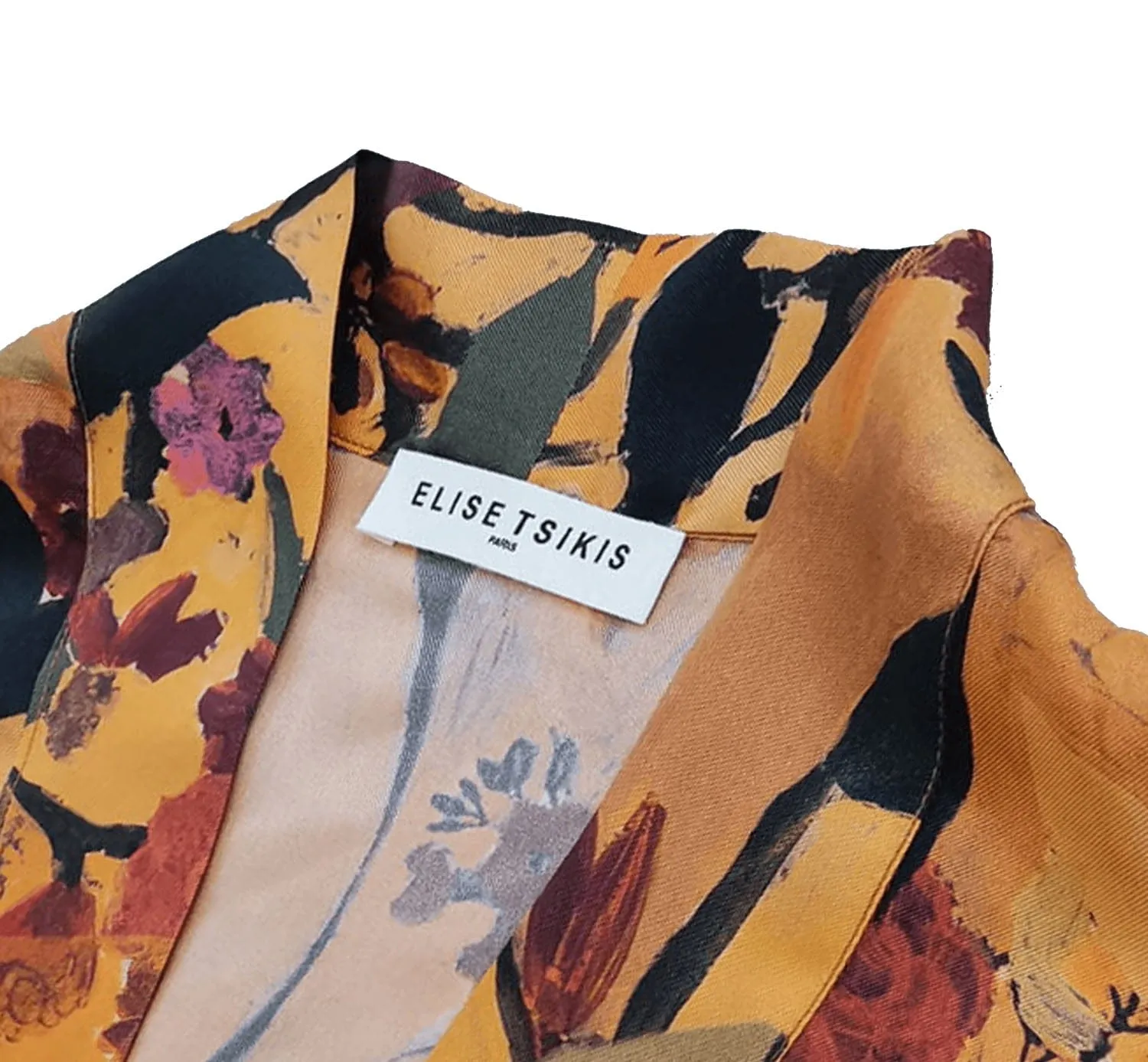 Elise Tsikis kimono soie ceinturé Carmen taille unique