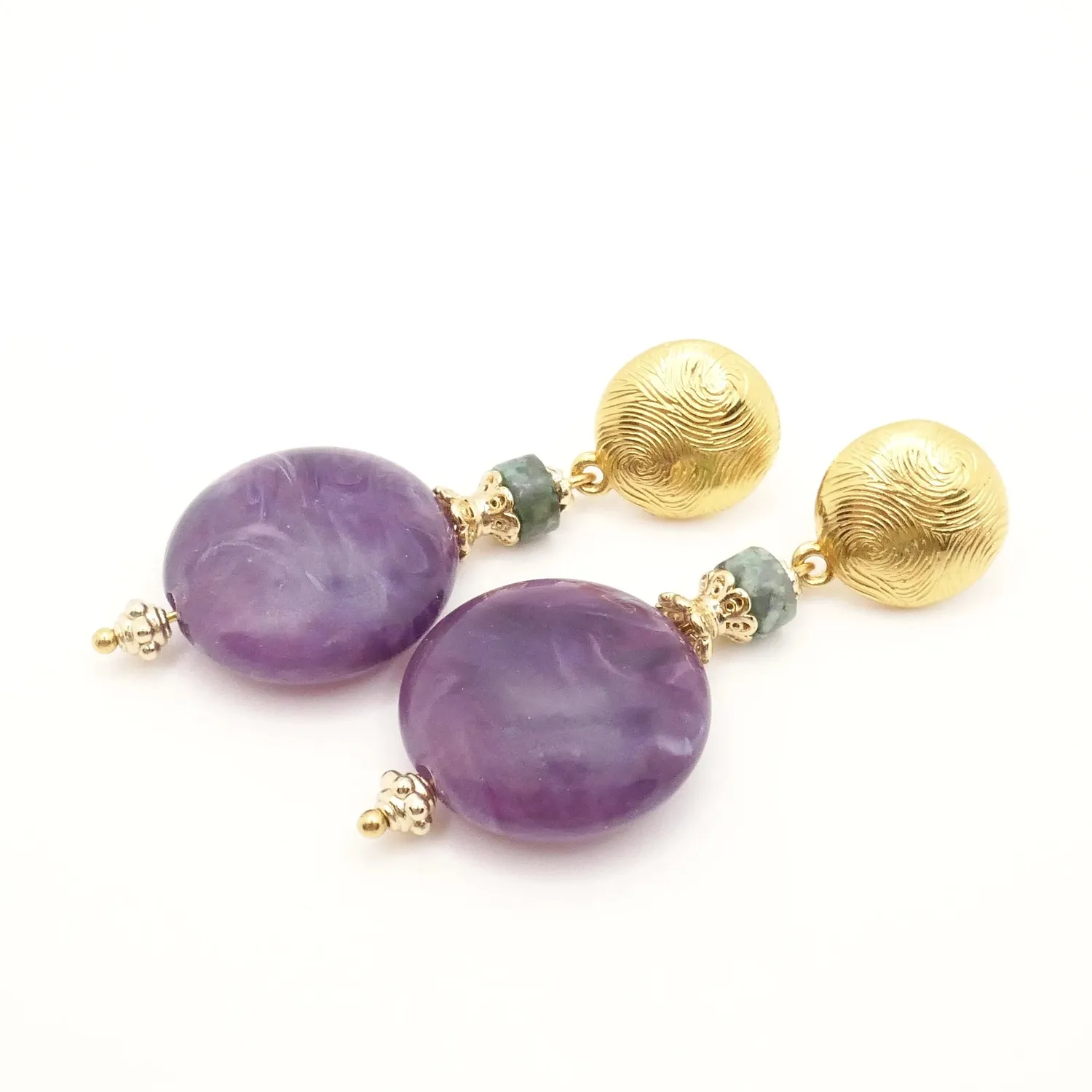 Cloralys Antoinette boucles violettes turquoise 50 mm