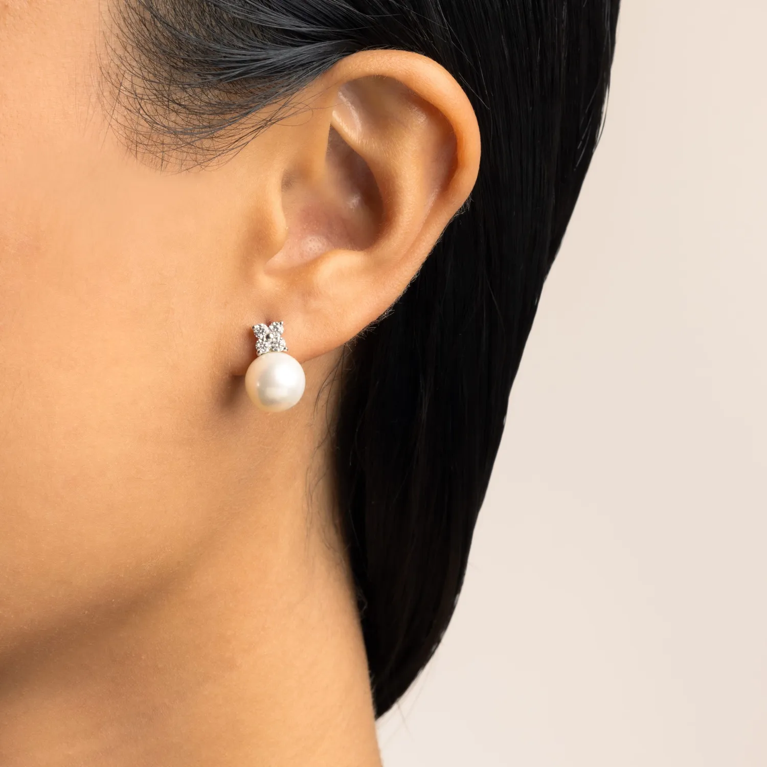 ULTIMA EDIZIONE trèfle perle 10 mm boucles puces nacre