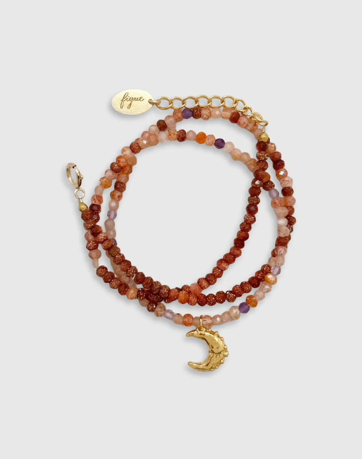 Elise Tsikis Songe collier lune perles femme 42 cm