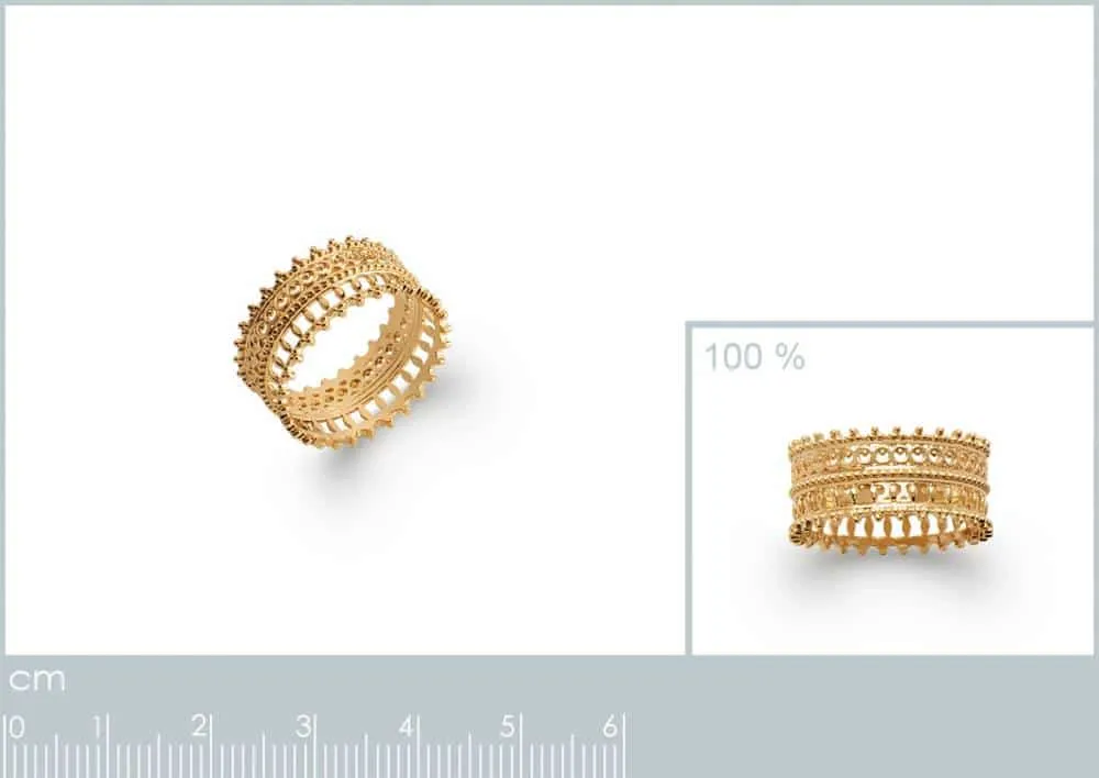 Oriana France couronne impériale bague plaqué or large