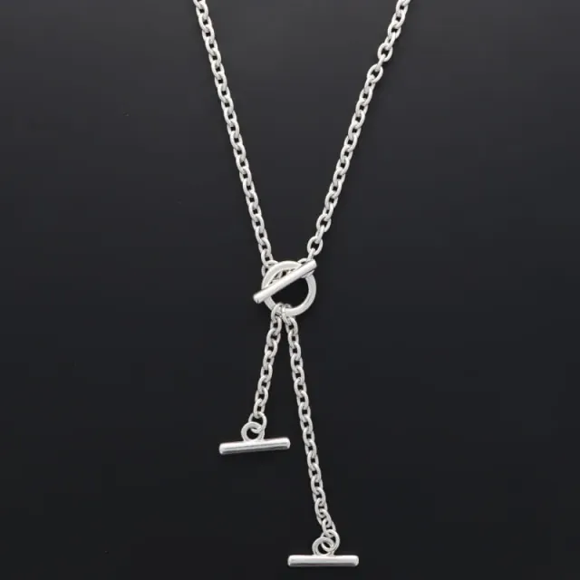 Secret de Cuir N°63 collier 3 barres plaqué argent 47,5cm