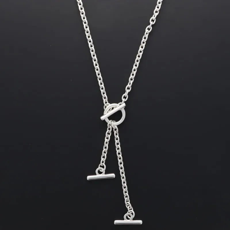 Secret de Cuir N°63 collier 3 barres plaqué argent 47,5cm