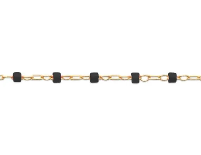 Oriana France bracelet perles miyuki noires plaqué or