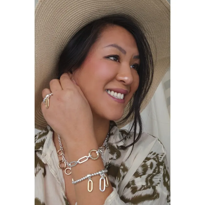 Secret de Cuir N°1615 bracelet 815 perles bicolore