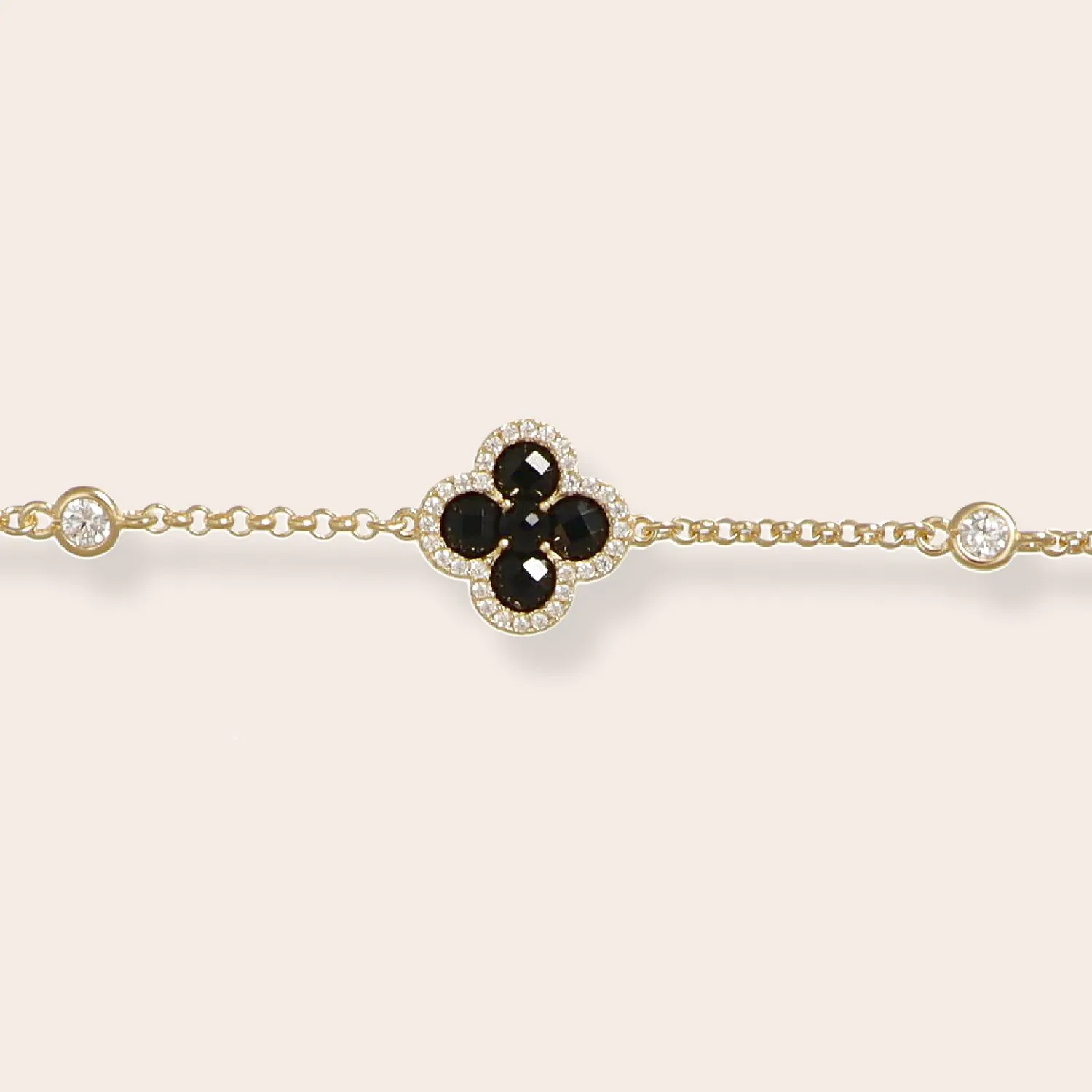 ULTIMA EDIZIONE fleur zircons colorés bracelet doré