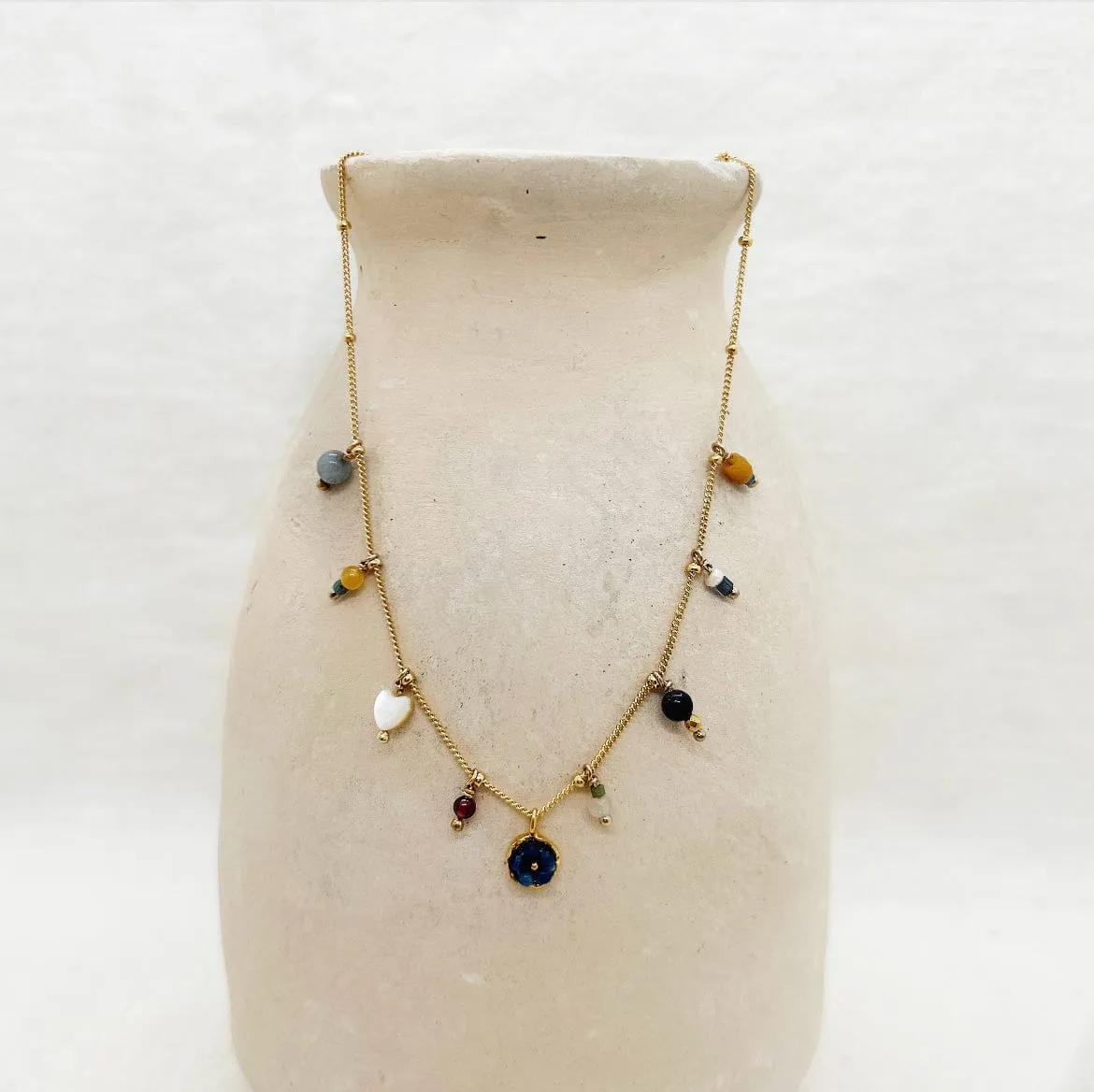 Elise Tsikis Selia collier femme orange perles jade