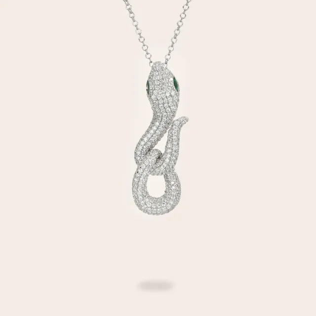 Ultima Edizione Snake collier pave blanc