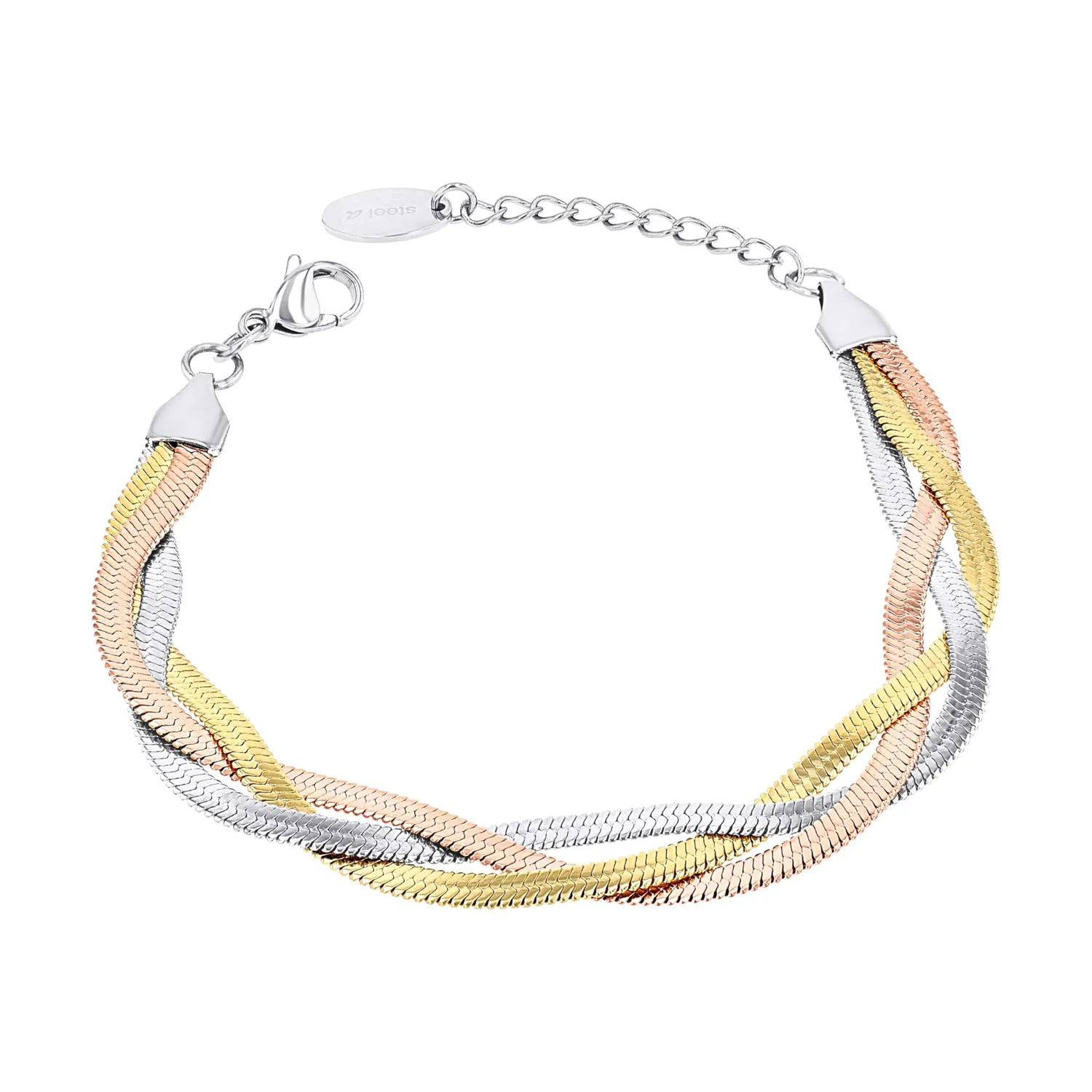 s.Oliver bracelet femme bicolore argent acier motif
