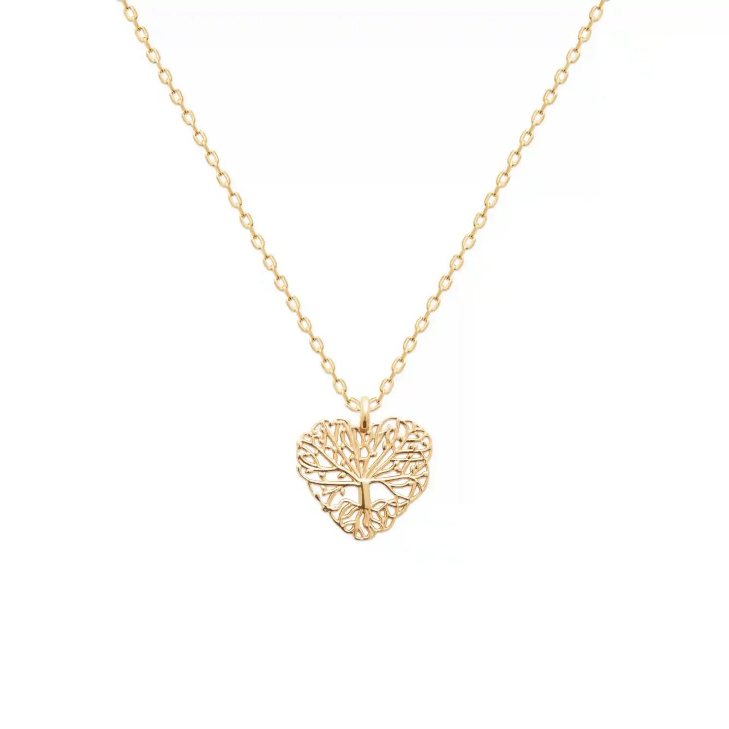 Oriana France pendentif arbre de vie cœur plaqué or