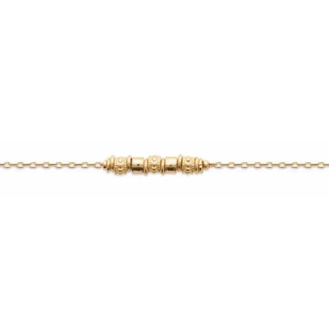 Oriana France Anneaux bracelet plaqué or chaîne fine