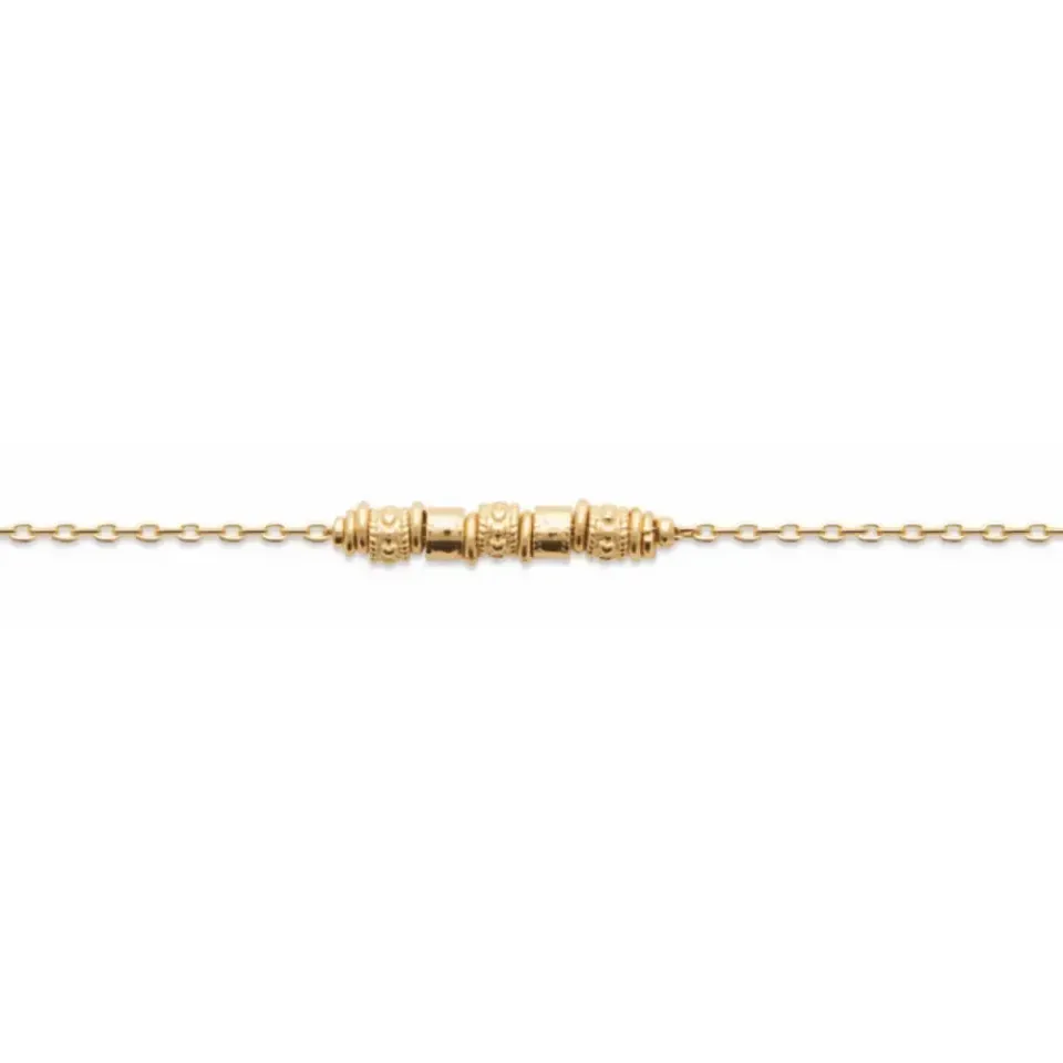 Oriana France Anneaux bracelet plaqué or chaîne fine