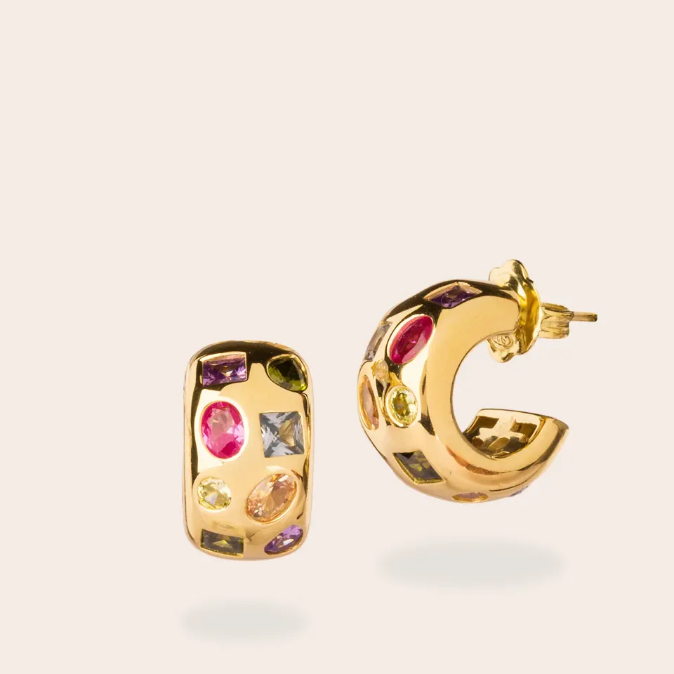 Ultima Edizione cercle lisse boucles zircons multicolores