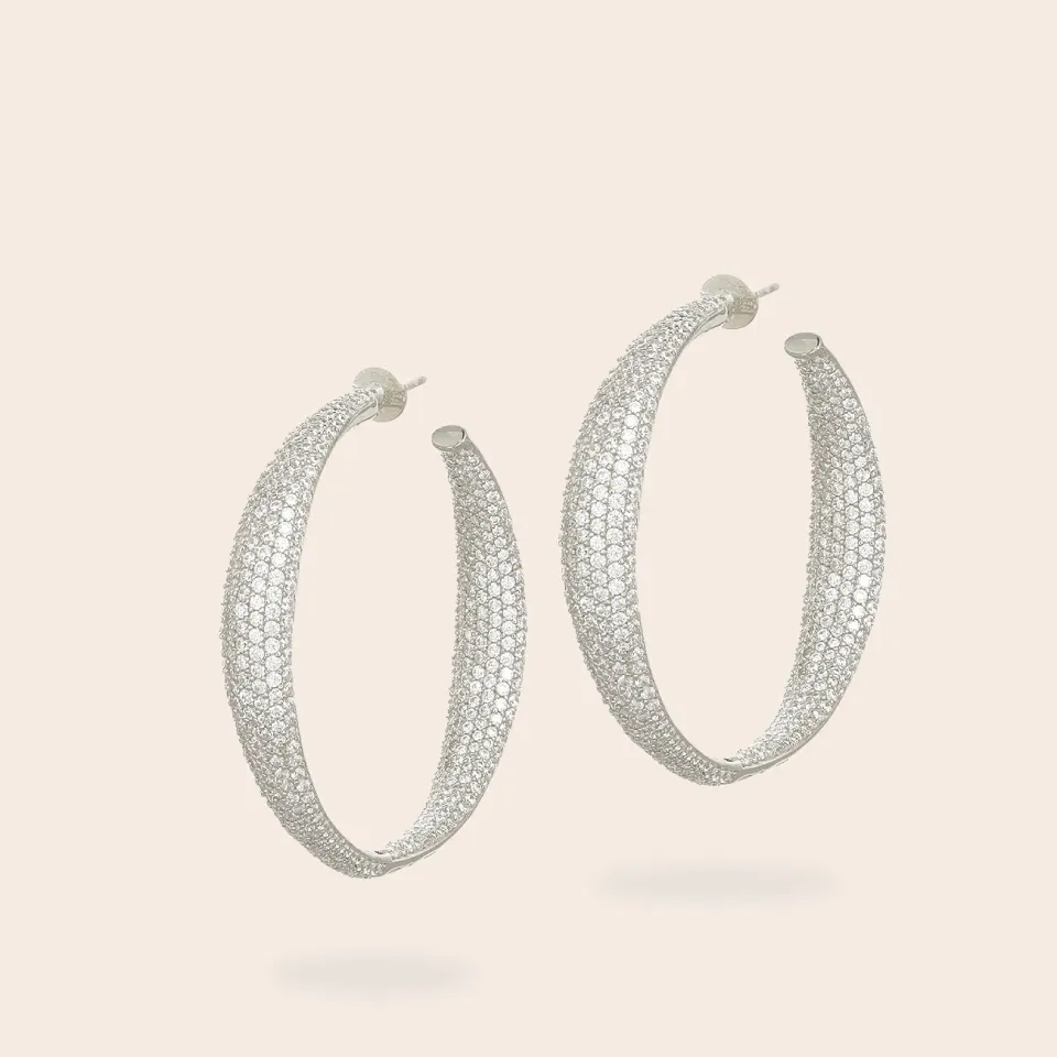 Ultima Edizione Cerchio Big Pavé boucles créoles