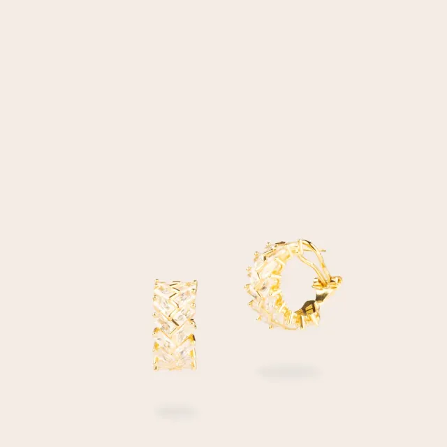 Ultima Edizione Braid taille baguette boucles d’oreilles anneaux éclat