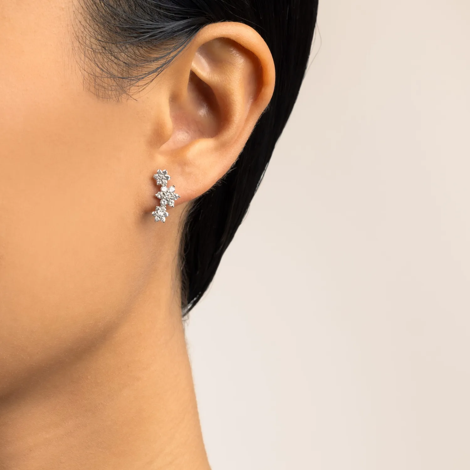 ULTIMA EDIZIONE 3 petites fleurs boucles d'oreilles lobes