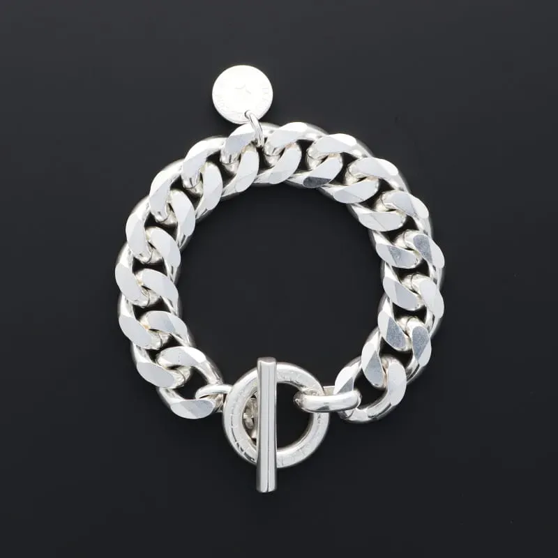 Secret de Cuir N°1227 bracelet gourmette GM argent