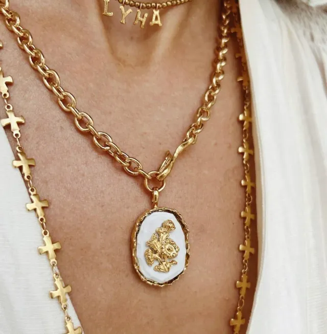 Elise Tsikis Ripola collier maille forçat céramique